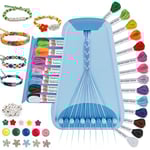 Arts et travaux manuels pour les enfants de 8 à 12 ans, kit de fabrication de bracelets d'amitié pour filles, kit de fabrication de bijoux, cadeaux de Noël pour enfants de 6-12 ans (Bleu Clair)