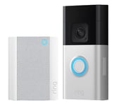 Ring Battery Video Doorbell Plus & Chime (2nd Gen) Bundle, Silver/Grey