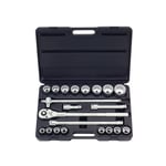Force Socket Set 34quot 12punkts SAE 21delat