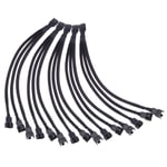 Amazingdeal365 4 pin PWM Fan Cable 1 to 3 ways Splitter Black Sleeved Extension Cable (3pcs)