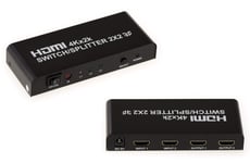 KALEA INFORMATIQUE ©. Switch Splitter HDMI : Choix d'une Source Parmi Deux POSSIBLES ET Affichage SIMULTANE sur Deux ECRANS. Resolution 4K 3840x2160. Amplification du Signal