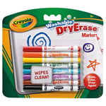 Crayola Dry Erase Washable Whiteboard Markers - Pack of 8 Colours Felt Tip Pens