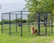 Hundegård på 3 x 3 m i galvanisert stål