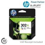 Genuine HP 302XL Tri-Colour Ink Cartridge - For HP Deskjet 3630