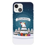 iPhone 15 Fleksibelt Plast Jul Deksel - Merry Christmas - Snømann og Juletre