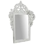 Biscottini Miroir Blanc Antique L50,5xPR8,5xH65,5 - Miroir rectangulaire Mural - Shabby Chic - Miroir de Maquillage - Miroir de Salle de Bain