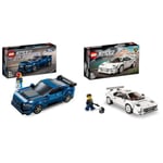 LEGO Speed Champions Ford Mustang Dark Horse Sports Car Toy Vehicle for 9 Plus Year & Speed Champions Lamborghini Countach, Race Car Toy Model Replica, Collectible Building Set with Racing Driver