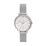 Fossil Watch for Women Jacqueline, Quartz Movement, 36 mm Silver Stainless Steel Case with a Stainless Steel Strap, ES4627