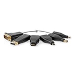 HDMI Adapter | DisplayPort Hane / DVI-D 24+1-Pin Hane / HDMI Micro kontakt / HDMI Mini kontakt / Mini DisplayPort Hane / USB-