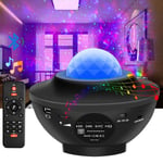 LED Star Light Projector, Starry Night Lights & Rotating Ocean Wave Music Projection Lamp with Bluetooth Speaker Remote for Baby Kids Children Bedroom Home Decoration Halloween Christmas Gifts