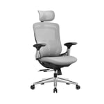 Rootz Dove Grey Kontorsstol - Ergonomisk stol - Snurrstol - Stålstomme - Justerbar höjd - Bekväm stoppning - 70cm x 70cm x (115-125)cm