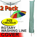 2x Waterproof Rotary Washing Line Cover Clothes Airer Garden Parasol Umbrella
