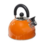 Milestone Camping 24860 2L Whistling Camping Kettle/Durable and Lightweight/Pouring Spout and Heat-Resistant Handle/Metallic Orange/Ideal for Camping, Fishing, Workshops and Garages