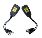 2x CCTV Cable 10 CM RJ45 Socket To BNC Dc Video Power Adapter IN Black
