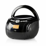 Portable 9W MP3 CD Player Boombox Stereo Bluetooth AUX FM Radio USB Port Black