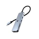 Hub USB C avec 4K HDMI, 6 in 1 Adaptateur USB C Multiport Hub USB Type C 5Gbps Splitter avec HDMI, USB 3.0, USB 2.0, PD 100W, SD/TF pour MacBook, iPad, Laptop et Autres Dispositifs de Type C