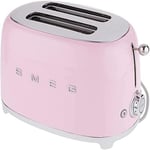Smeg 50's Retro TSF01PKUK 2 Slice Toaster Stainless Steel in Pink