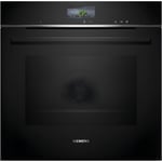 Siemens iQ700 Built In Electric Single Oven with Steam Function - Bla HR776G1B1B