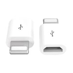 Adapter Micro-USB till Lightning 2in1 Laddning + Dataöverföring Vit