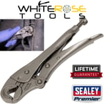 Sealey Locking Pliers Round Jaws Track Rod End Mole Grips 195mm 35mm Jaw