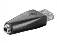 MicroConnect - Audio-adapter - USB hona till mini-phone stereo 3.5 mm hona - svart