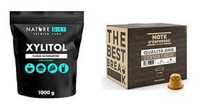 Nature Diet Xylitol, 1 kg + Note d'Espresso - Qualità Oro - Coffee Capsules - exclusively Nespresso* machine Compatible - 5.6g x 100