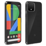 Google Pixel 4 Fodral mjukt silikon och transparent 9H härdat glasfilm vit