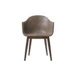 Harbour Dining Chair Wood Base Upholstered, Dark Stained Oak/dakar 0311