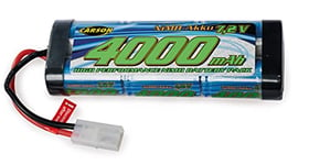 Carson 500608225 7.2V / 4000mAh NiMH Race Battery TAM - Rechargeable, avec Prise Tamiya, Pack Batterie pour Voiture RC, Batterie de Rechange véhicule télécommandé, Haute qualité, modélisme