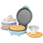 Giles & Posner EK4215GSBL Pastel Compact Mini Snack Maker, Non-Stick & Easy Clean 11.5cm Plate, Party Treat & Breakfast Cooker, Make Pancakes, Cookies & Ice Cream Sandwiches, 550W, Sorbet Blue