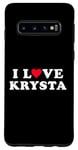 Coque pour Galaxy S10 J'aime Krysta, nom correspondant à la petite amie et au petit ami Krysta