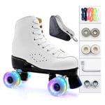 Double-Row Roller Skates 4-Wheel Skating Luminous Full Flash Men And Women Indoor Outdoor Speed High-Top Comfortable And Ventilating Roller Skates for Children And Adults,42
