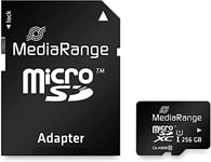 MediaRange Carte mémoire microSDXC™ UHS-1 Classe 10 avec Adaptateur Carte SD 256 Go