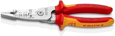 KNIPEX 13 76 200 ME WireStripper Metric Version Insulated with Multi-Component Grips, VDE-Tested Chrome-Plated 200