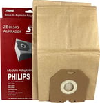 sanfor PH38 Sac aspirateur Philips R-PH38 Boîte de 2 unités, Papier écologique à Double Couche, Marron