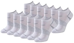 Saucony Women's Selective Cushion Performance No Show Athletic Sport Socks (6, White Basic (12 Pairs), Shoe Size: 2-5 UK