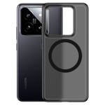 SKALO Xiaomi 14 5G Twill Magnetic Ring Kuori - Musta