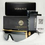 Versace Gold Medusa Shield Visor Sunglasses Mens Black 1996 Tribute 2197 1000/6G
