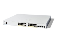 Cisco Catalyst 1300-24FP-4G - Switch - L3 - Styrt - 24 x 10/100/1000 (PoE+) + 4 x Gigabit SFP - rackmonterbar - PoE+ (370 W)