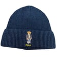 Polo Ralph Lauren Mens Bear Cotton Beanie Hat | Blue Heather | Winter | One Size