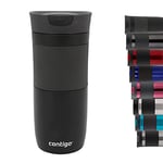 Contigo Byron Snapseal Travel Mug, Stainless Steel Thermal mug, vacuum flask, leakproof tumbler, coffee mug with BPA free Easy-Clean Lid, 470 ml, Matte Black