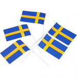 Creativ Tårtflaggor - 30 x 50 mm Sverige 100 st
