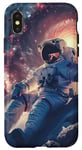 Coque pour iPhone X/XS Astronautes Galaxie Espace Planètes Espace Astronaute