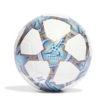 ADIDAS IA0952 UCL TRN Recreational soccer ball Unisex Adult Top:white/silver met./bright cyan/shock purple Bottom:IRON MET./SOLAR ORANGE Size 3