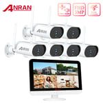 WIFI CCTV Security Camera System Home Wireless Outdoor Audio 8CH 12''Monitor 2TB