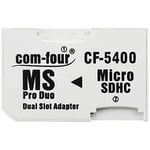 com-four® Adaptateur Double Micro SDHC vers MS Pro Duo Carte mémoire microSD à Memory Stick pour Appareil Photo Sony PSP Téléphone