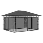 vidaXL Paviljong med myggnät 4x3x2,73 m antracit 180 g/m² 47973