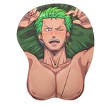 YUDUODUO One Piece 3D Anime Girl Big Chest Gaming Mouse Pad Mat with Gel Wrist Rest for Male, Anime Mouse Pad for Computer and Laptop Office (Solon)