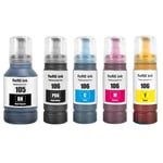 5 Printer Refill Ink Bottle 140/70ml (Set) for Epson EcoTank ET-7700 & ET-7750