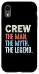 Coque pour iPhone XR CREW The Legend Name Personnalisé Cute Idea Homme Vintage Crew